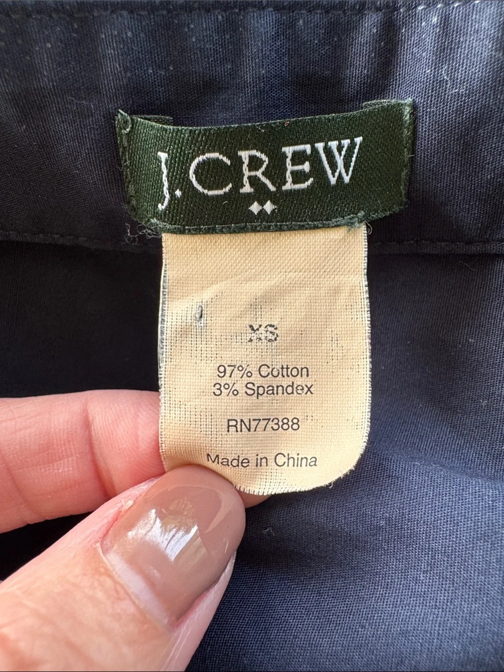 J. Crew navy blue cotton stretch blend button down dress shirt size XS - Picture 10 of 10